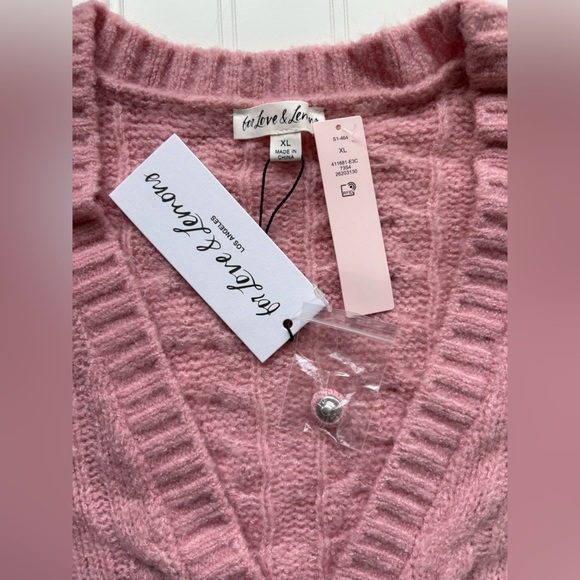 For Love & Lemons Billie Cropped Long Sleeve Cardigan Sweater - Picture 5 of 11